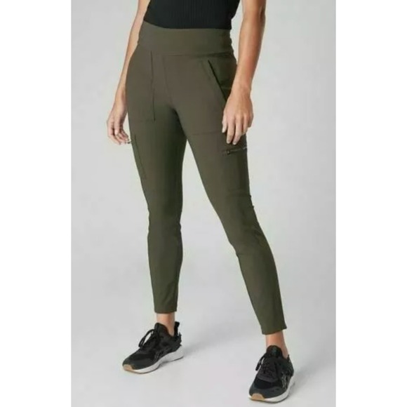 Athleta Pants Womens 2 Green Headlands Hybrid High Rise Cargo Legging Casual‎ - Picture 1 of 15
